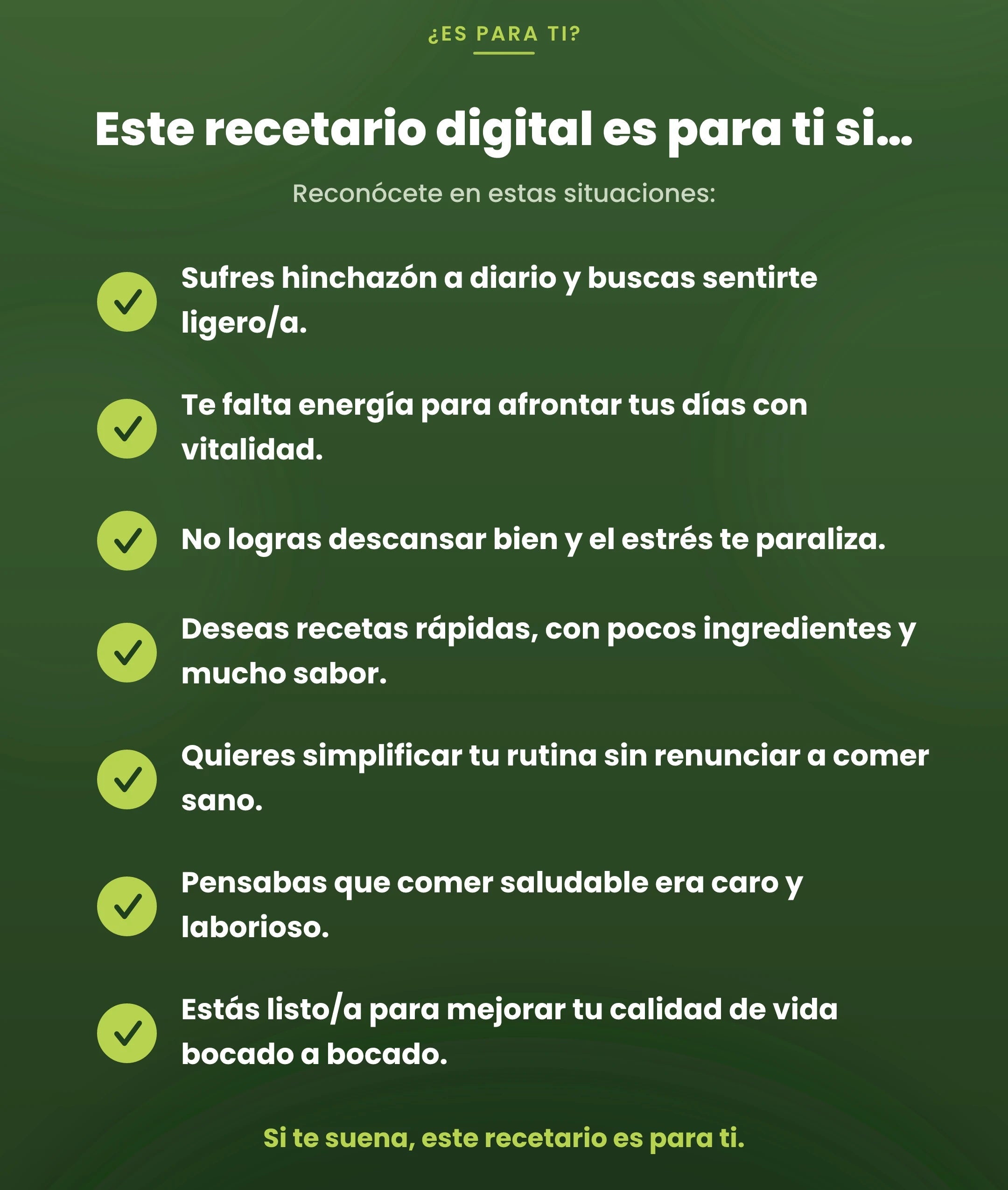 Beneficios del recetario