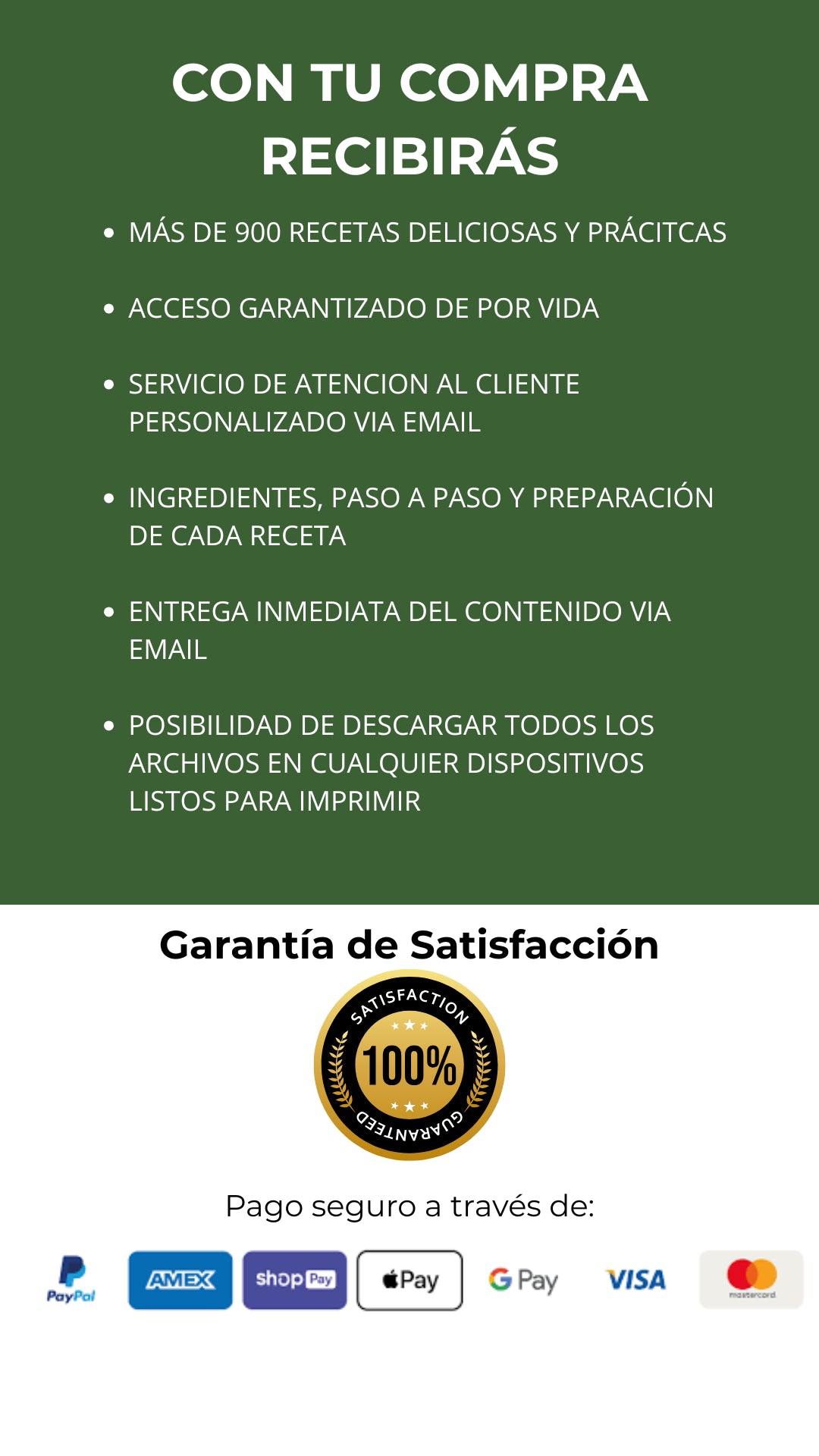 Oferta del recetario