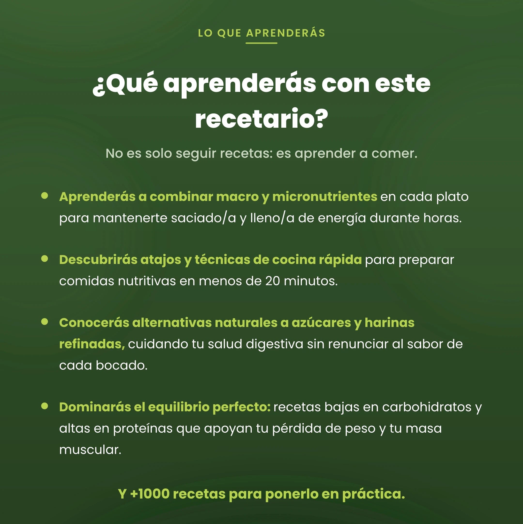 Recetas incluidas